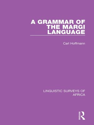 cover image of A Grammar of the Margi Language